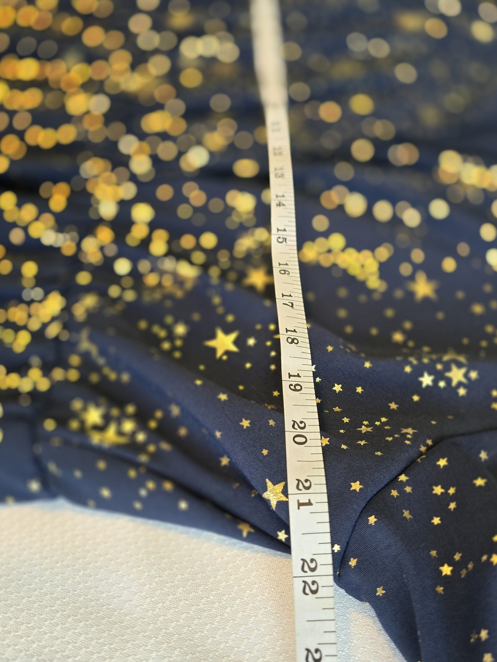 NWOT Star Print Navy Wrap Dress with Gold Stars Sz 3X - Picture 5 of 6